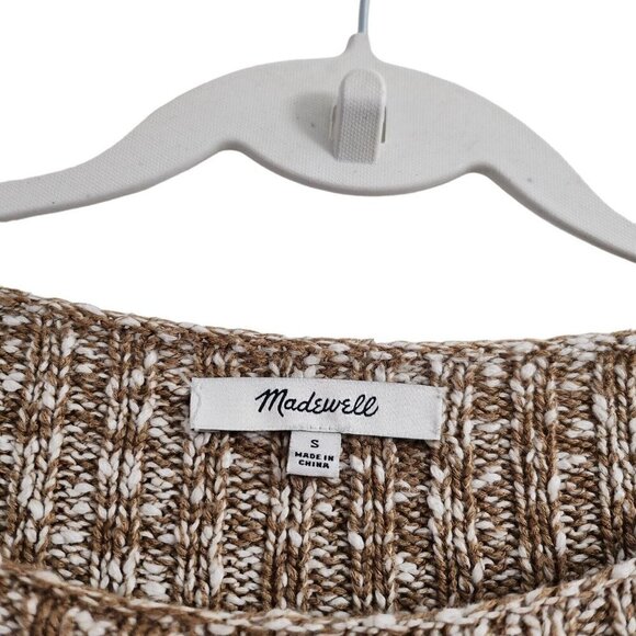 Madewell Sweater Womens Small Brown Boat‎ Neck Side Button Knit Pullover - Picture 3 of 10